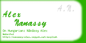 alex nanassy business card